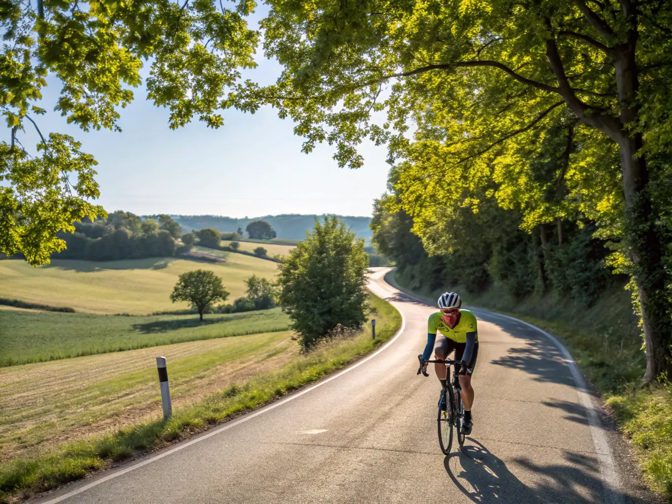 An image of a coach demonstrating cycling techniques to a small group outdoors.